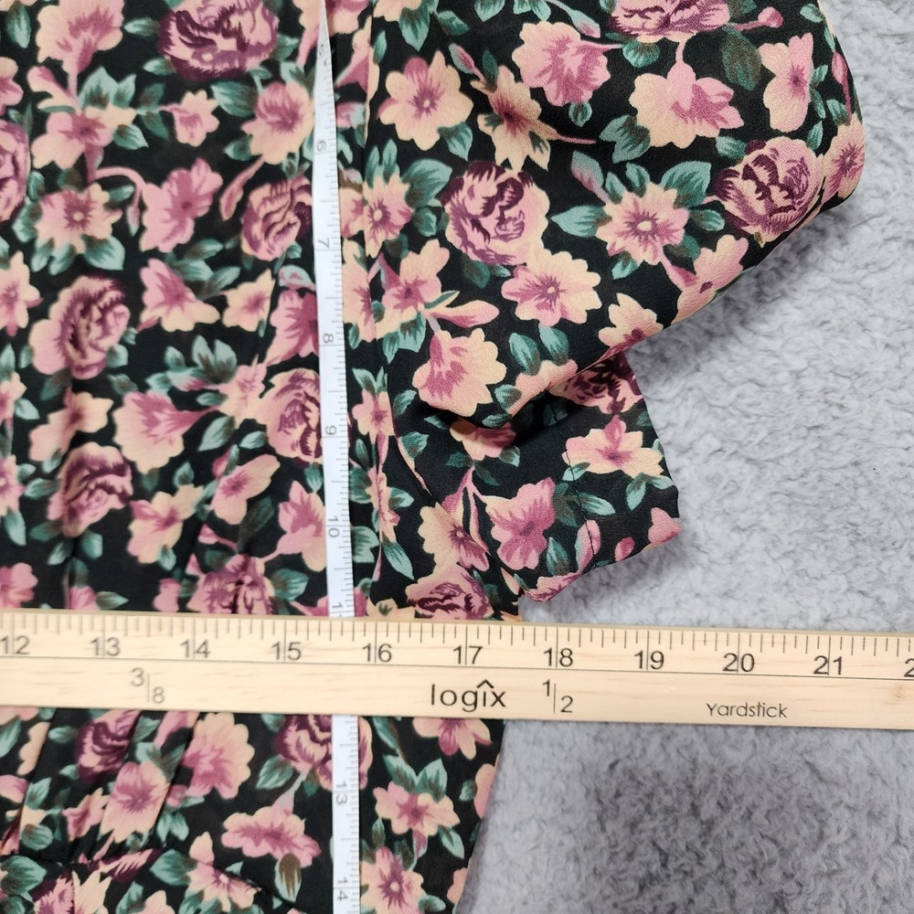 Joni Blair Womens Dress Floral Vintage Size 13 Emperor Waist 80's - Picture 6 of 10